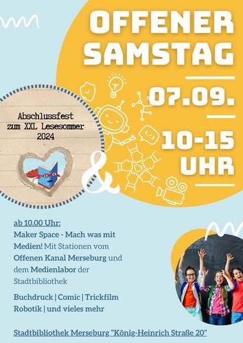 Plakat Lesesommer + offener Samstag 1
