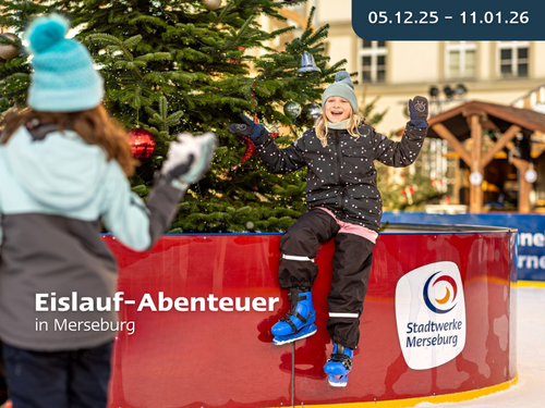 Merseburger Eislauf-Abenteuer - © Stadtwerke Merseburg GmbH Veranstaltungskalender Stadt MER Info Post Eisbahn 2025 (800 x 600 px)