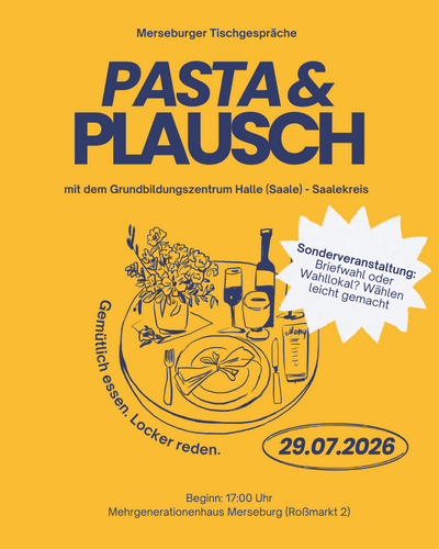 Pasta & Plausch - © PfD Merseburg PastaPlausch Insta 1 29.07.2026