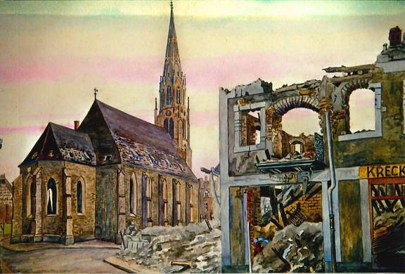 Franz Wagner   Burgstraße Blick auf Kirche St Maximi