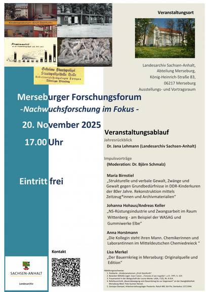 Landesarchiv Sachsen-Anhalt Plakat Forschungsforum min