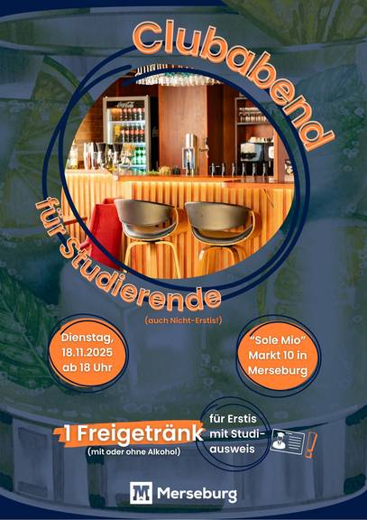 Plakat Clubabend für Studierende Plakat Ersti Clubabend hoch