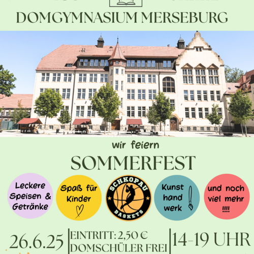 Sommerfest Domgymnasium Merseburg Flyer Sommerfest