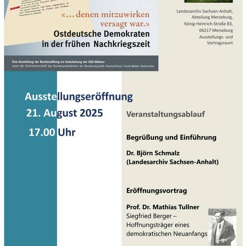 Plakat Ausstellungseröffnung