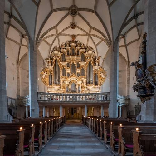 Ladegastorgel im Merseburger Dom Merseburger Dom im Kerzenschein (c) Vereinigte Domstifter Foto Falko Matte